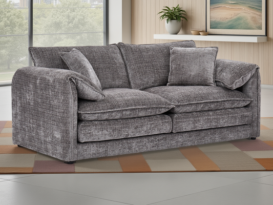 Sonia Sofa Grey 3 Seater - premium sofa with free Isle of Man and UK delivery