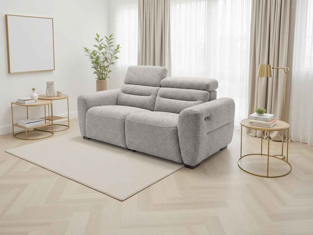 Tony Electric Recliner Grey 3 Seater - premium recliner sofa with free Isle of Man and UK delivery