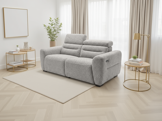 Tony Electric Recliner Grey 3 Seater - premium recliner sofa with free Isle of Man and UK delivery