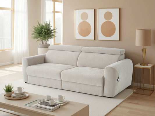 Dakota Electric Sofabed Beige 3 Seater - premium sofabed with free Isle of Man and UK delivery