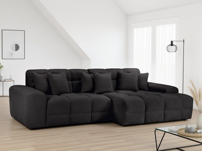 Joanna Sofa Black Right Hand Facing Corner at Dreamy furniture store
