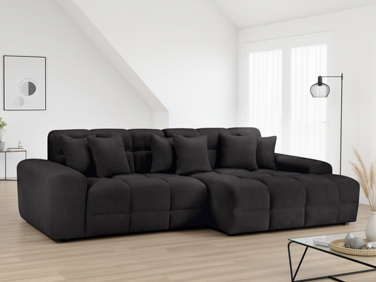 Joanna Sofa Black Right Hand Facing Corner at Dreamy furniture store