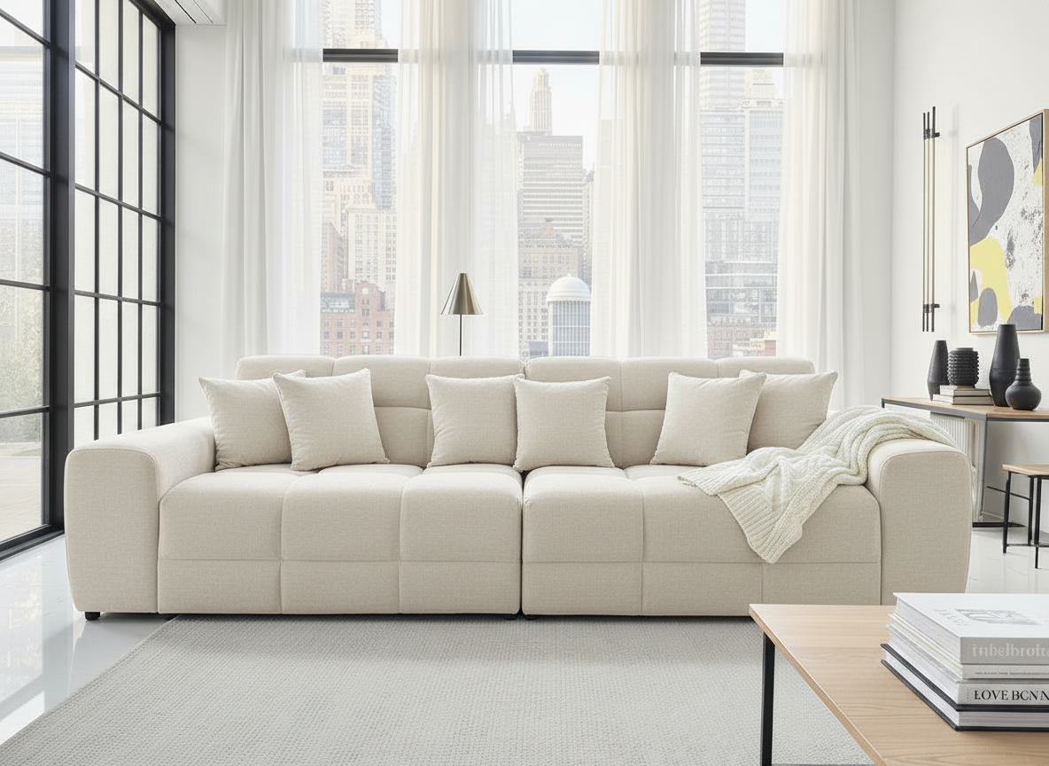 Joanna Sofa Natural 4 Seater from Dreamy - sofa with free Isle of Man and UK delivery