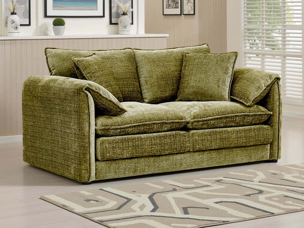 Sonia Sofa Green 2 Seater - premium sofa with free Isle of Man and UK delivery