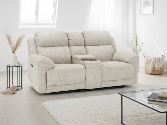 Owl Electric Recliner Sofa Beige 2 Seater - beige fabric 2 seater electric recliner sofa by Dreamy